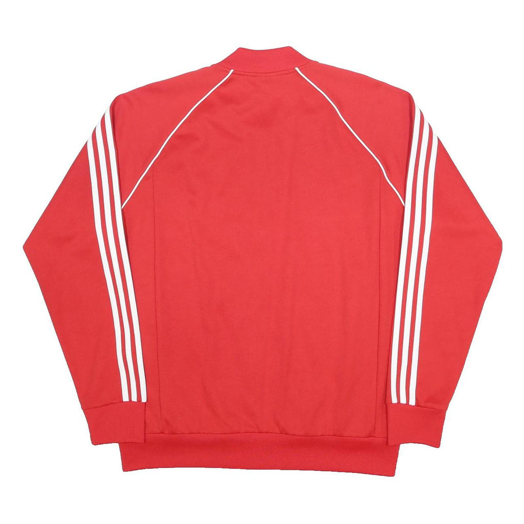 ADIDAS Mens Red & White Track Jacket XL Polyester Blend Zip Sportswear