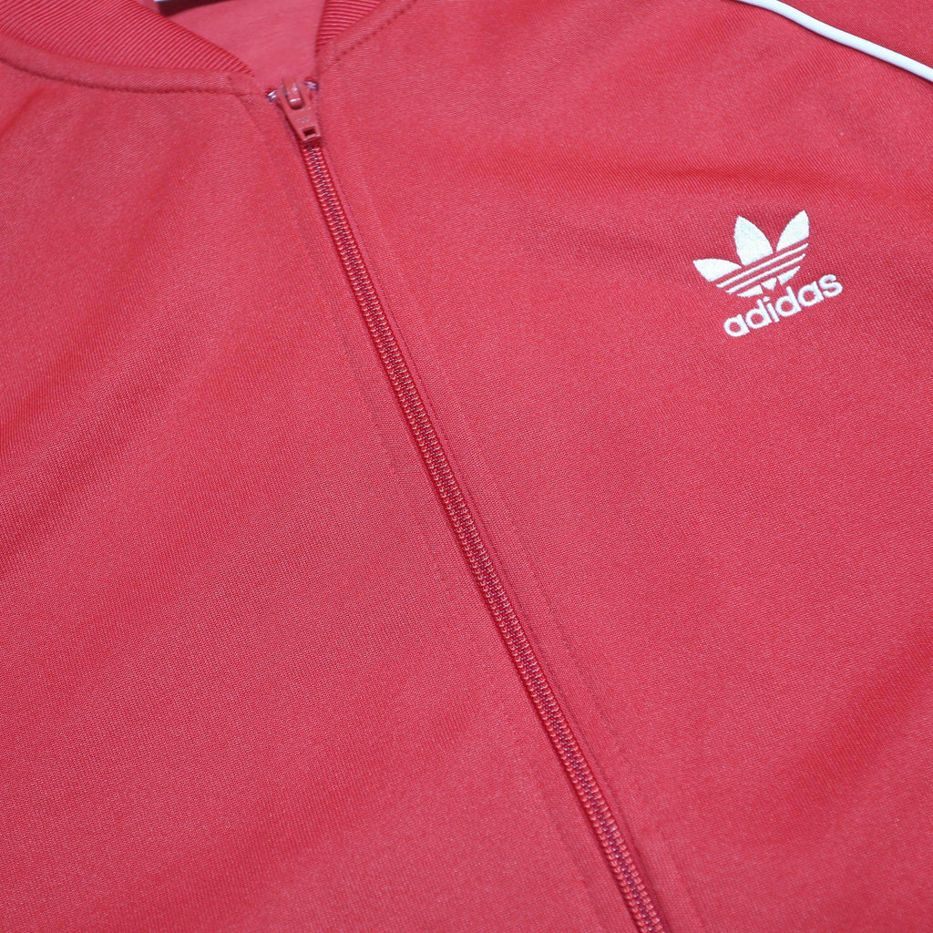 ADIDAS Mens Red & White Track Jacket XL Polyester Blend Zip Sportswear