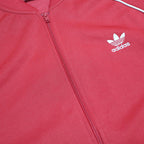 ADIDAS Mens Red & White Track Jacket XL Polyester Blend Zip Sportswear