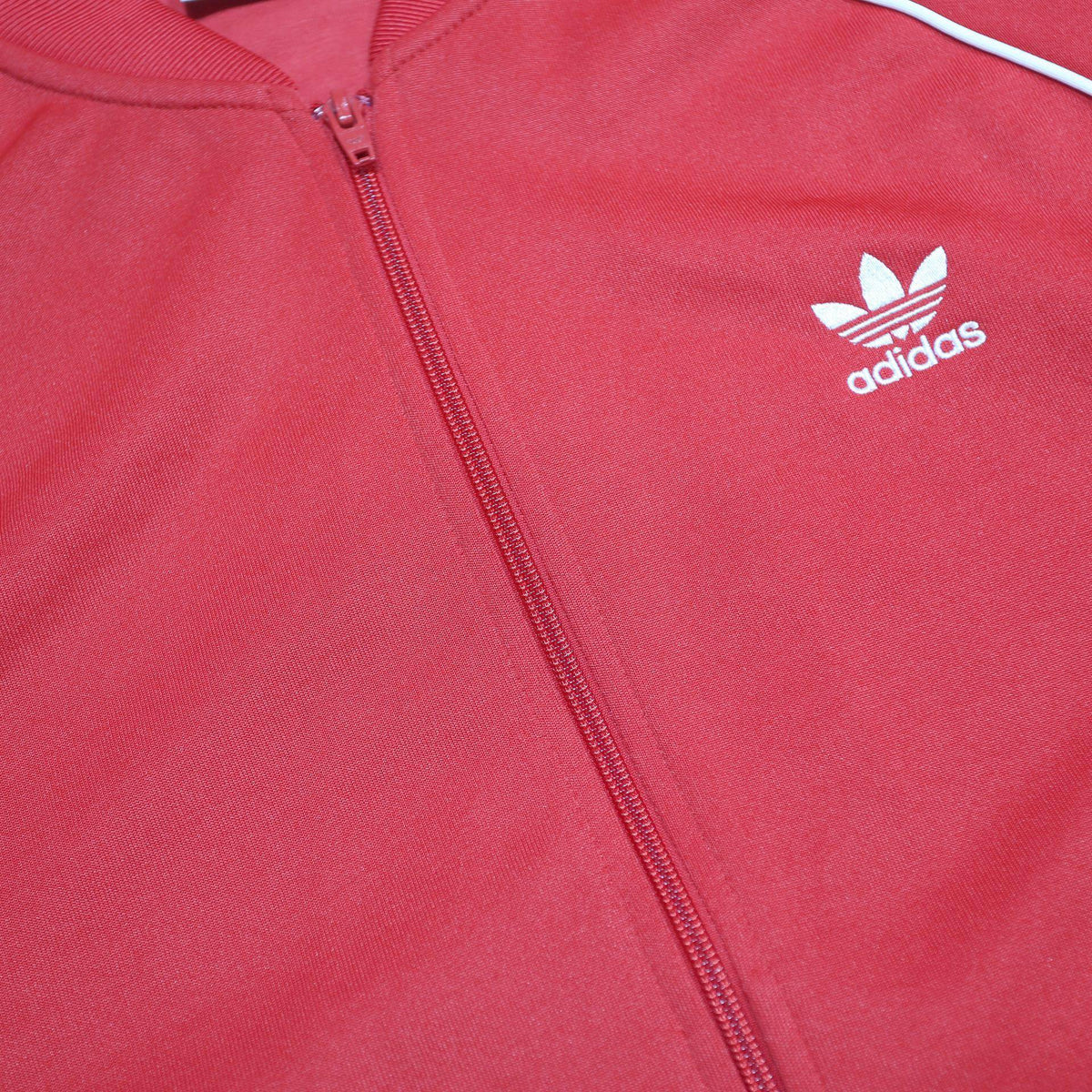 ADIDAS Mens Red & White Track Jacket XL Polyester Blend Zip Sportswear
