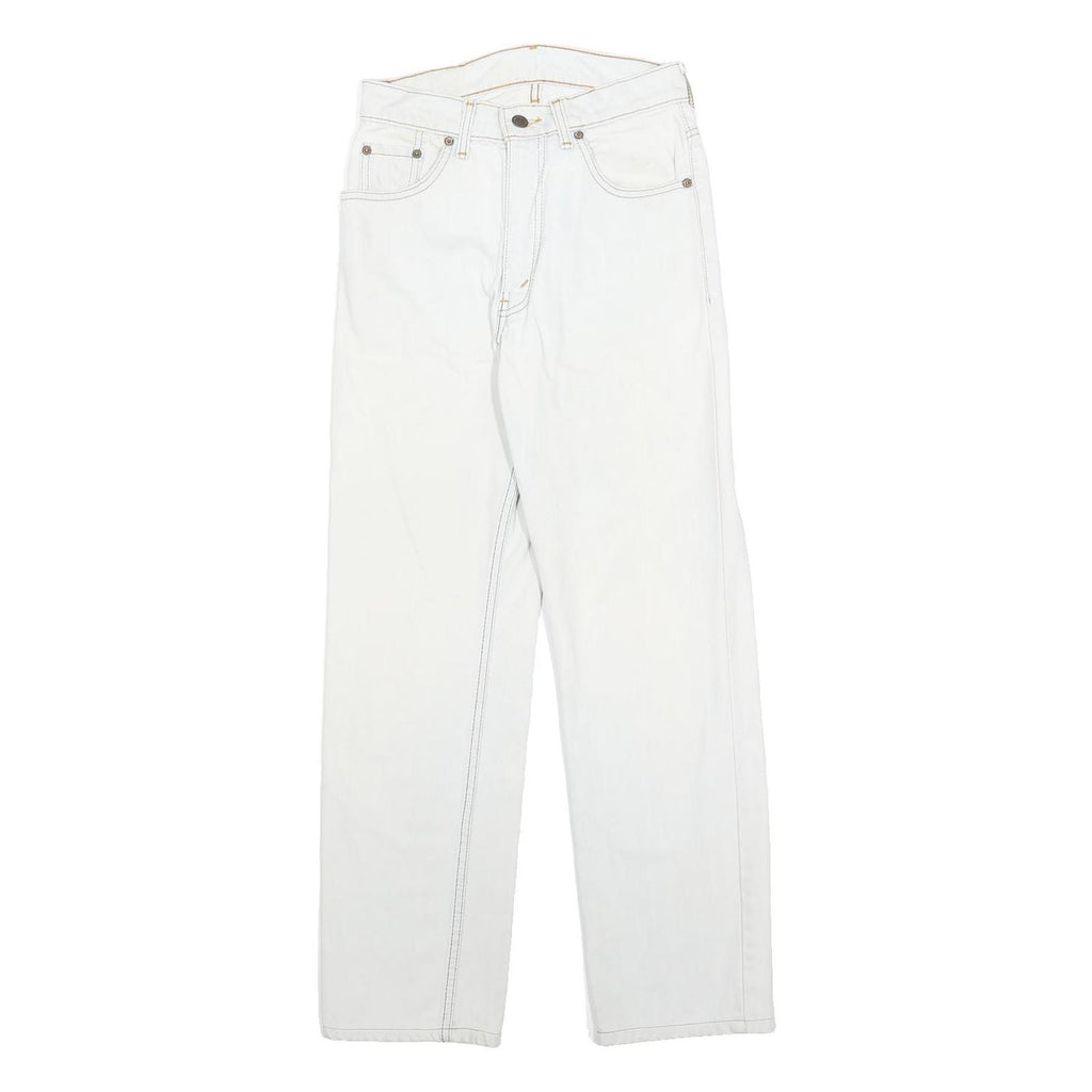 LEVI'S Womens White Regular Jeans Cotton Zip W25 L28 Classic Straight Pocket