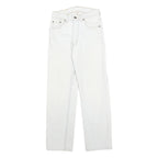 LEVI'S Womens White Regular Jeans Cotton Zip W25 L28 Classic Straight Pocket