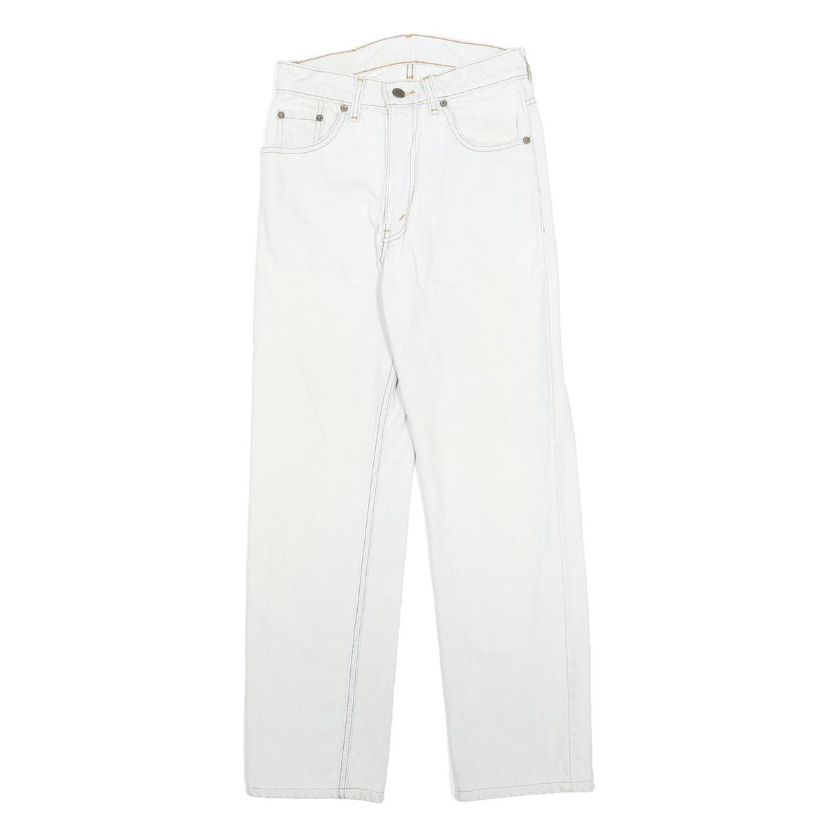 LEVI'S Womens White Regular Jeans Cotton Zip W25 L28 Classic Straight Pocket