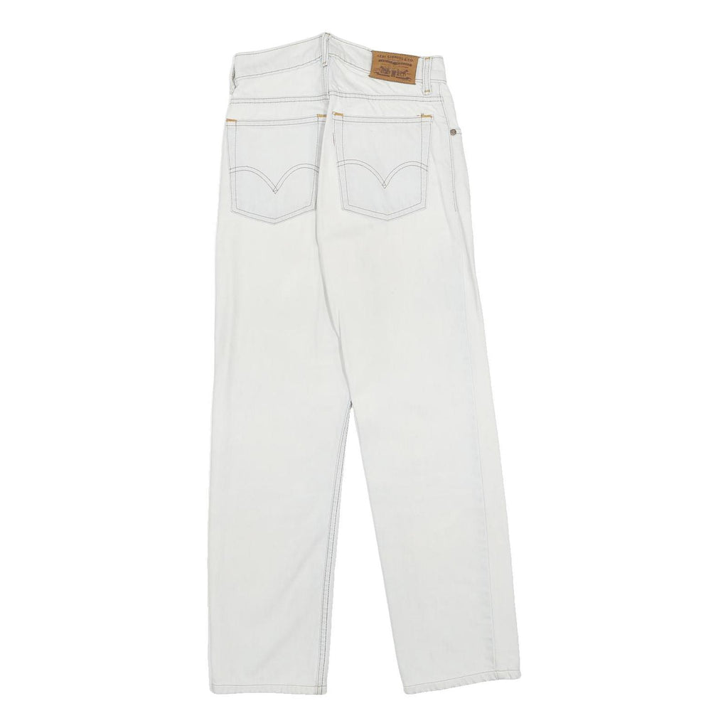 LEVI'S Womens White Regular Jeans Cotton Zip W25 L28 Classic Straight Pocket