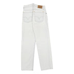 LEVI'S Womens White Regular Jeans Cotton Zip W25 L28 Classic Straight Pocket