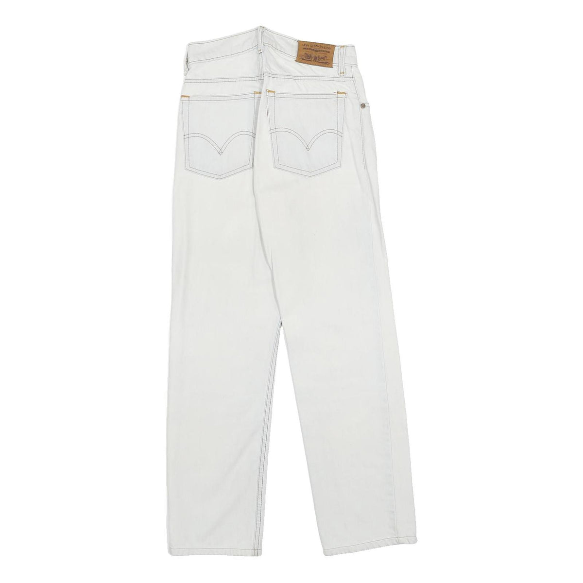 LEVI'S Womens White Regular Jeans Cotton Zip W25 L28 Classic Straight Pocket