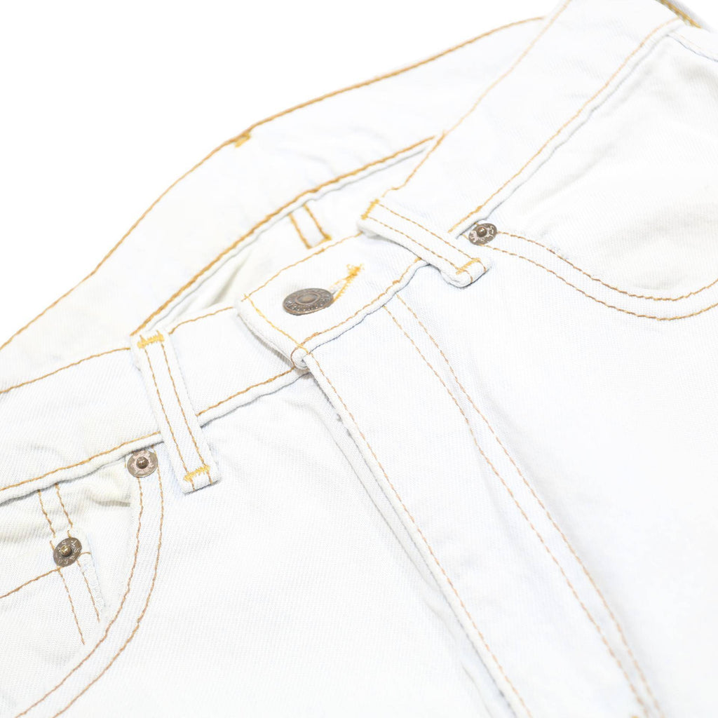 LEVI'S Womens White Regular Jeans Cotton Zip W25 L28 Classic Straight Pocket