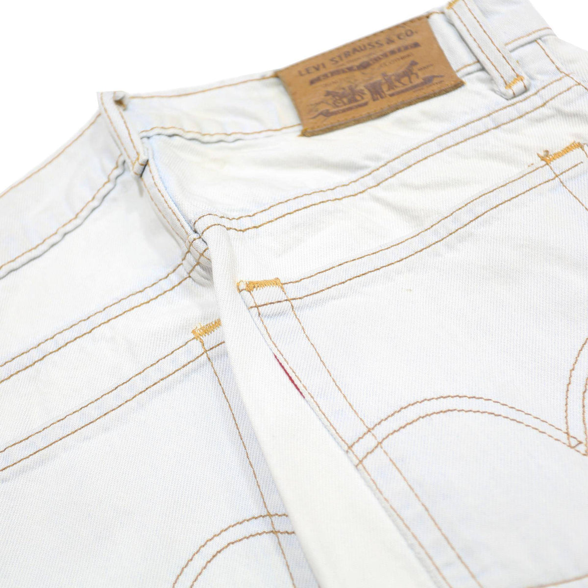 LEVI'S Womens White Regular Jeans Cotton Zip W25 L28 Classic Straight Pocket