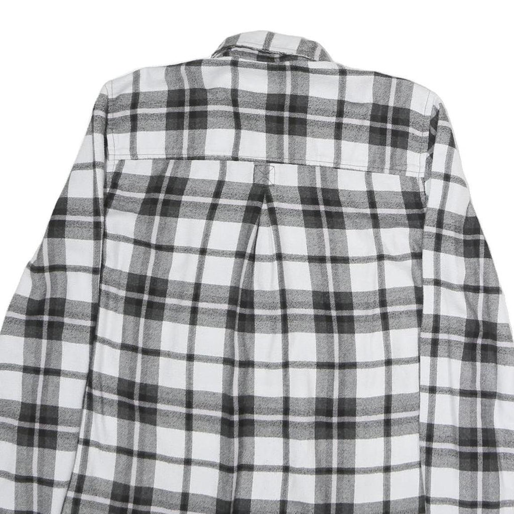 AMERICAN EAGLE Womens Black & White Plaid Cotton Shirt S Casual Check Button-Up