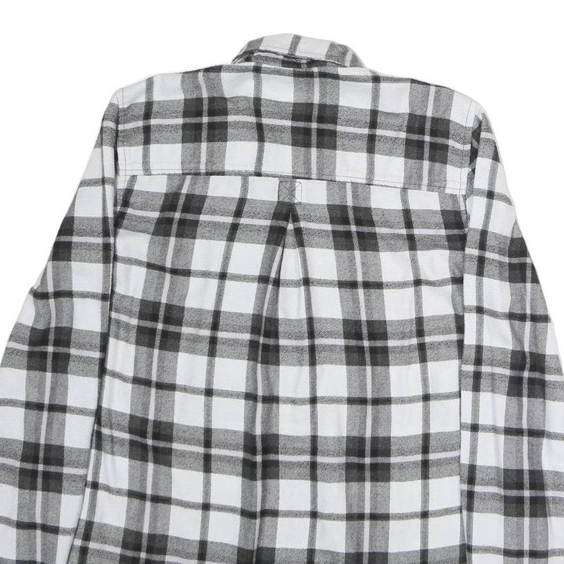 AMERICAN EAGLE Womens Black & White Plaid Cotton Shirt S Casual Check Button-Up