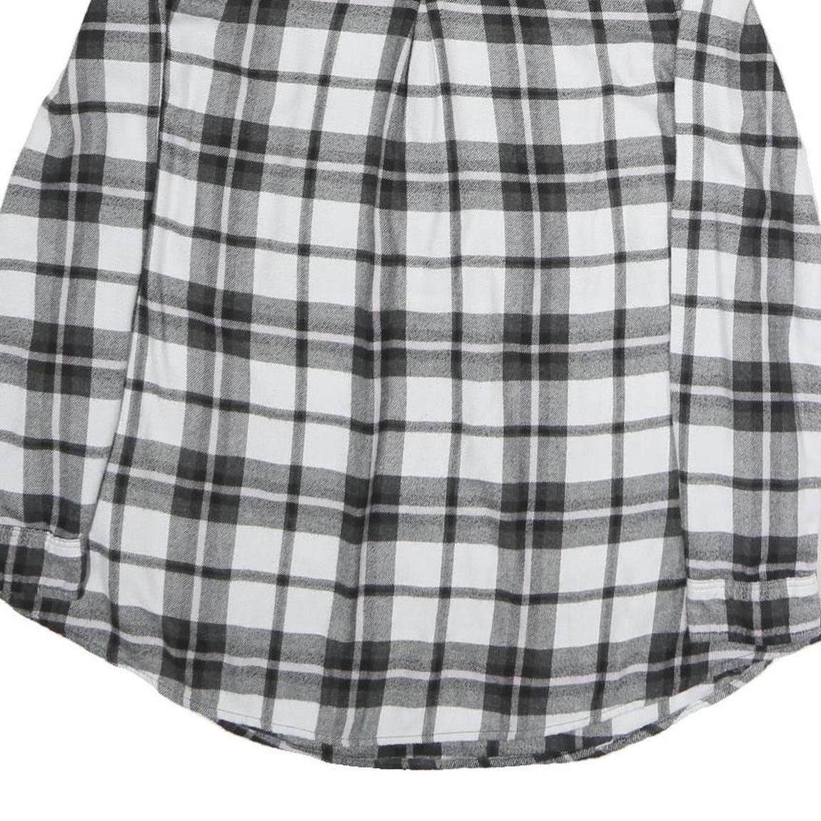 AMERICAN EAGLE Womens Black & White Plaid Cotton Shirt S Casual Check Button-Up