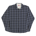 WRANGLER Mens Blue & White Plaid Shirt XL Cotton Blend Comfortable Casual Fit