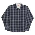 WRANGLER Mens Blue & White Plaid Shirt XL Cotton Blend Comfortable Casual Fit