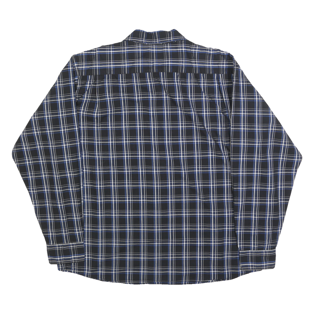 WRANGLER Mens Blue & White Plaid Shirt XL Cotton Blend Comfortable Casual Fit
