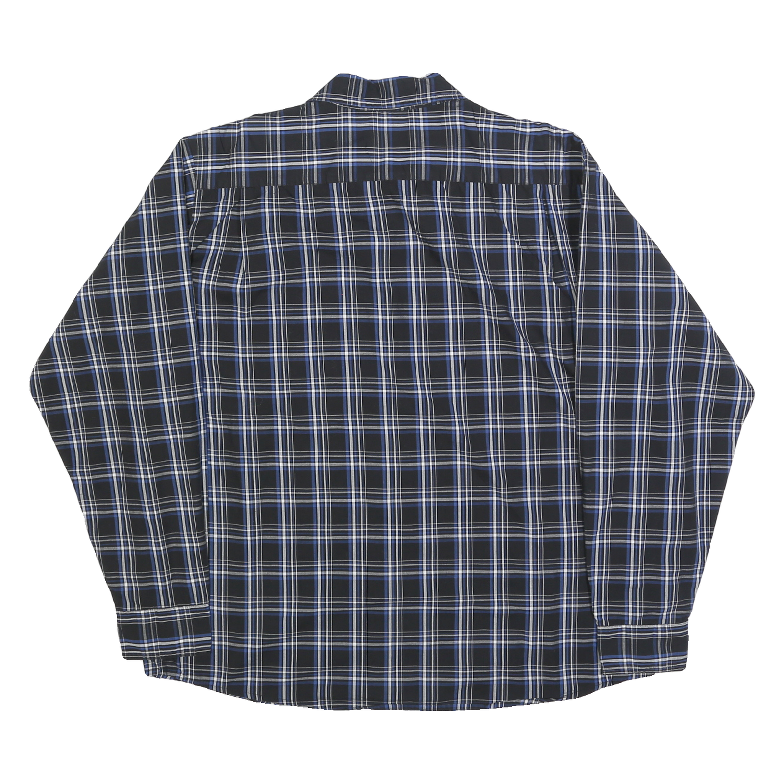 WRANGLER Mens Blue & White Plaid Shirt XL Cotton Blend Comfortable Casual Fit