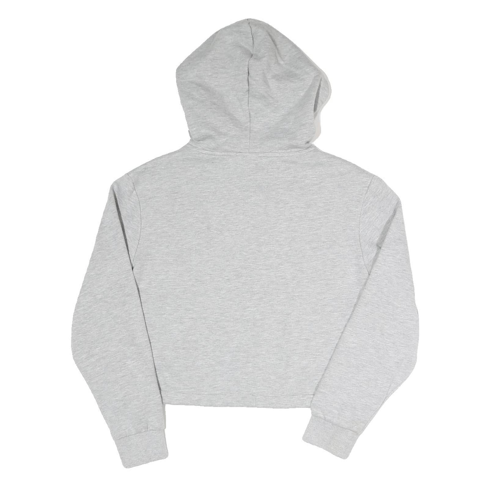 FILA Womens Grey Hoodie UK 12 Cotton Blend Pullover Casual Sportswear