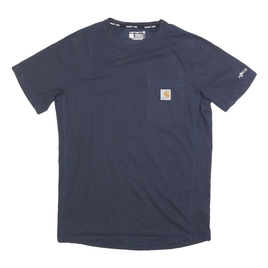 CARHARTT Mens Navy Blue Workwear T-Shirt S Short Sleeve Crew Neck Pocket