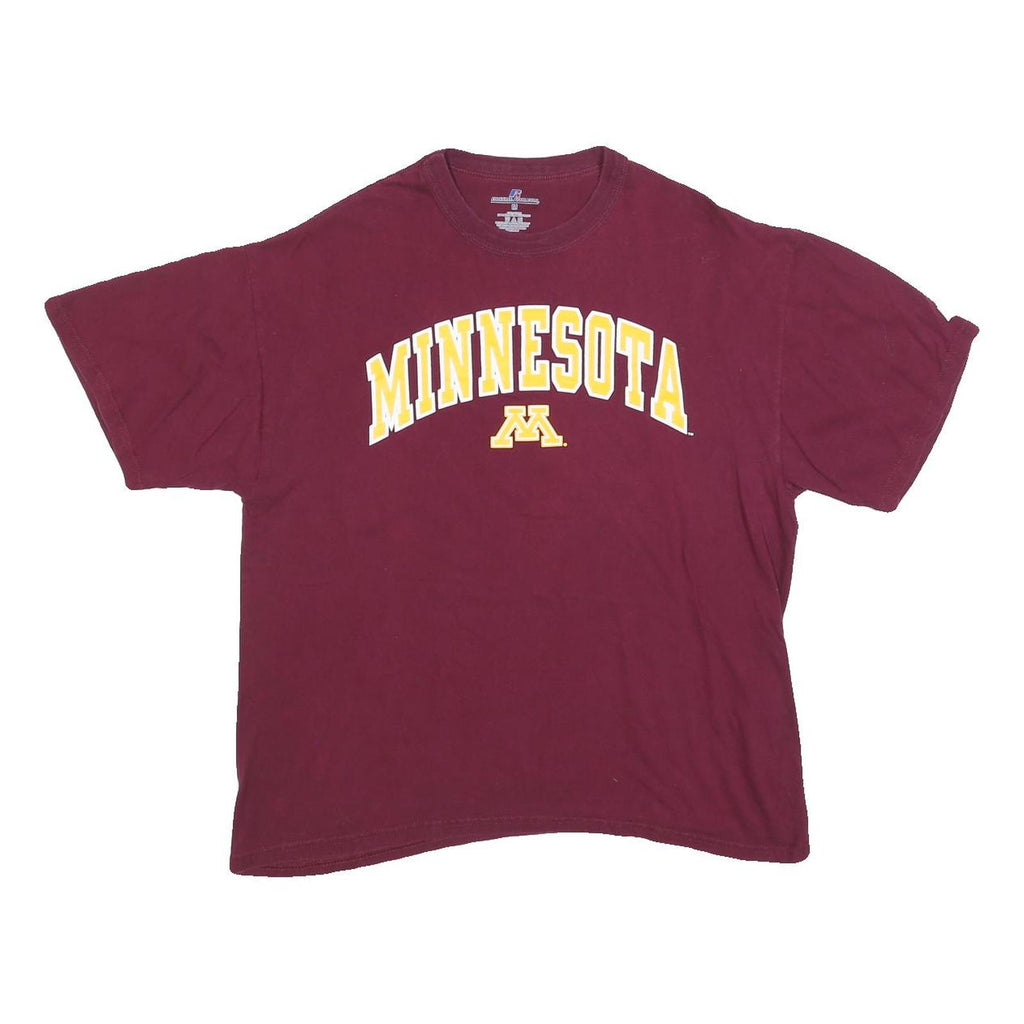 RUSSELL ATHLETIC Womens Maroon Minnesota Graphic T-Shirt M Short Sleeve Crew