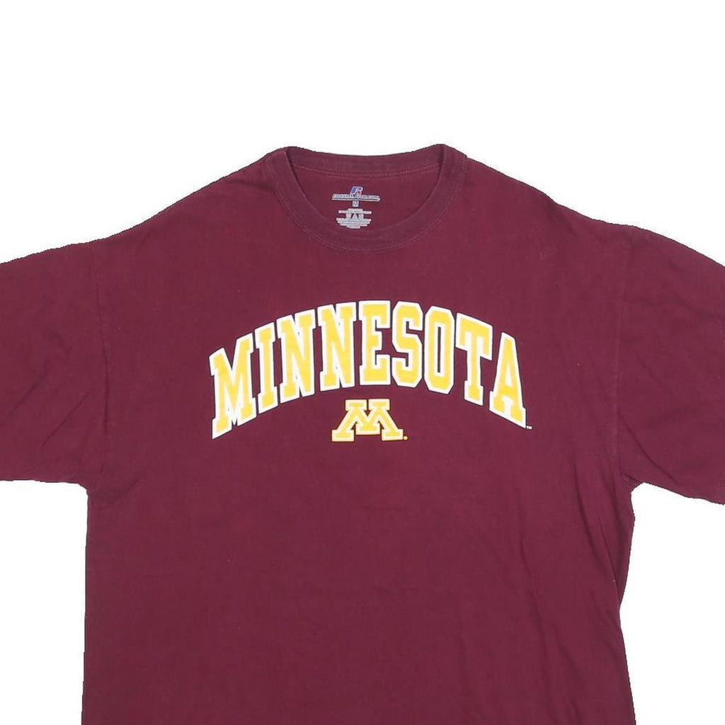 RUSSELL ATHLETIC Womens Maroon Minnesota Graphic T-Shirt M Short Sleeve Crew