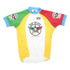 VOLER Mens White Yellow Red & Green Tour De Nez Graphic Cycling T-Shirt L Short