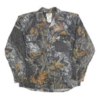 MOSSY OAK Mens Grey Camouflage Shirt M Cotton Blend Casual Outdoor
