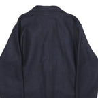 Mens Blue & Navy Wool Blend Coach Jacket M Button Plain Relaxed Fit Pockets