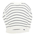 SUPERDRY Womens White & Black Patterned Cotton Jumper Crew Neck Regular UK 14