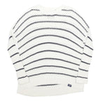 SUPERDRY Womens White & Black Patterned Cotton Jumper Crew Neck Regular UK 14