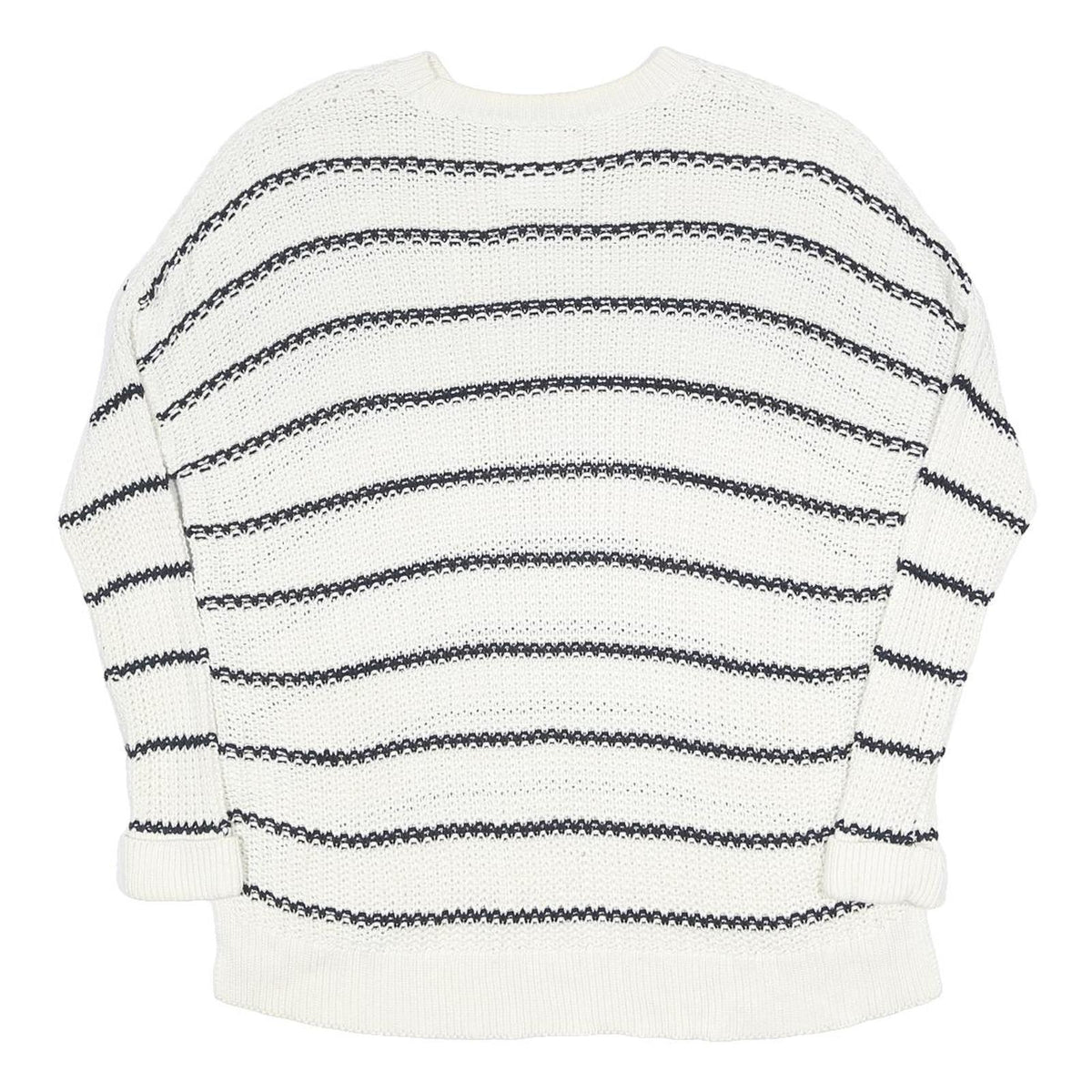 SUPERDRY Womens White & Black Patterned Cotton Jumper Crew Neck Regular UK 14