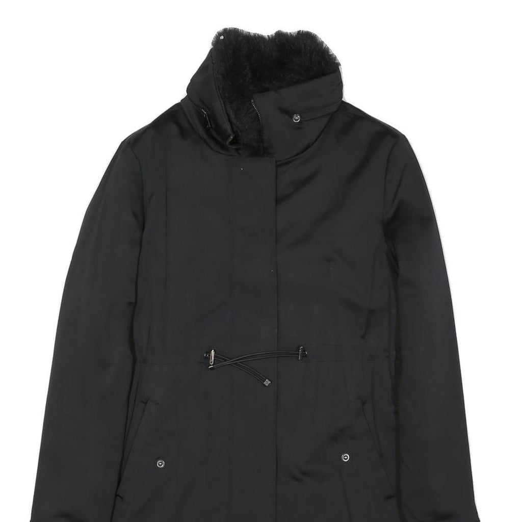 ZARA Womens Black Slim Jacket XS Polyester Blend Plain Zip Collar Stylish