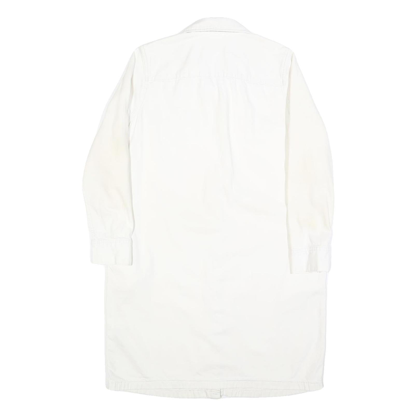 LEVI'S Womens White Cotton Blend Shirt Dress Long Sleeve Mid Knee Length M