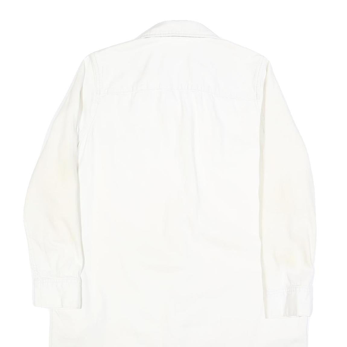 LEVI'S Womens White Cotton Blend Shirt Dress Long Sleeve Mid Knee Length M