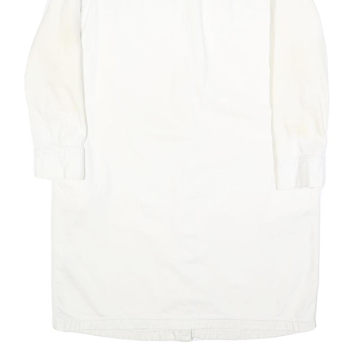 LEVI'S Womens White Cotton Blend Shirt Dress Long Sleeve Mid Knee Length M