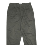 DRESSBARN Womens Cotton Classic Green Trousers W32 L28 Casual Comfortable Zip