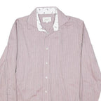 TED BAKER Mens Pink & White Cotton Blend Shirt M Casual Smart Long Sleeve