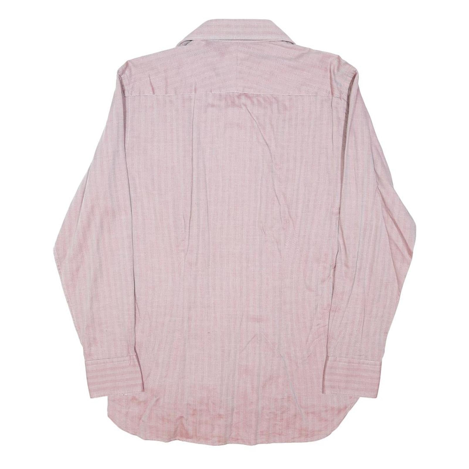 TED BAKER Mens Pink & White Cotton Blend Shirt M Casual Smart Long Sleeve