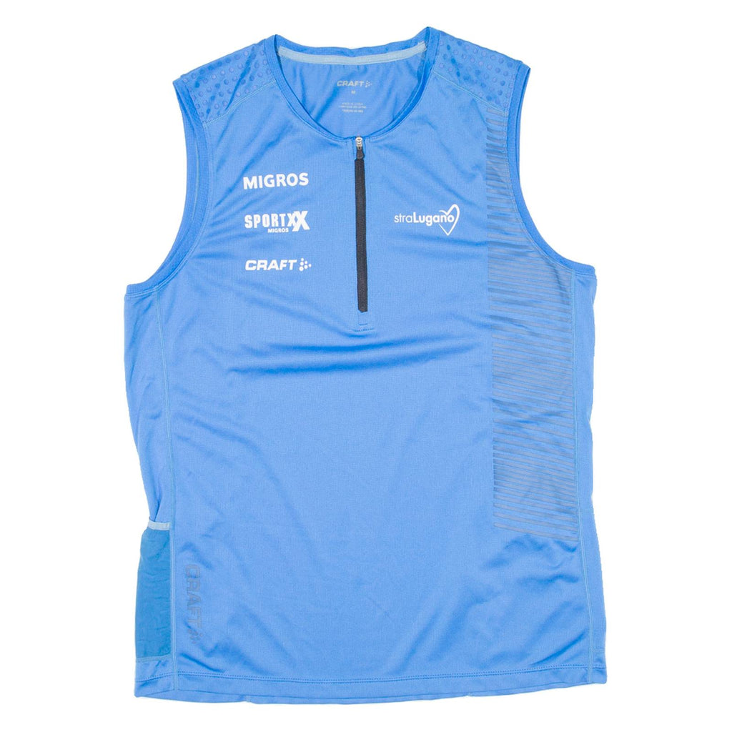CRAFT Mens Jersey Blue Sleeveless 1/2 Zip M