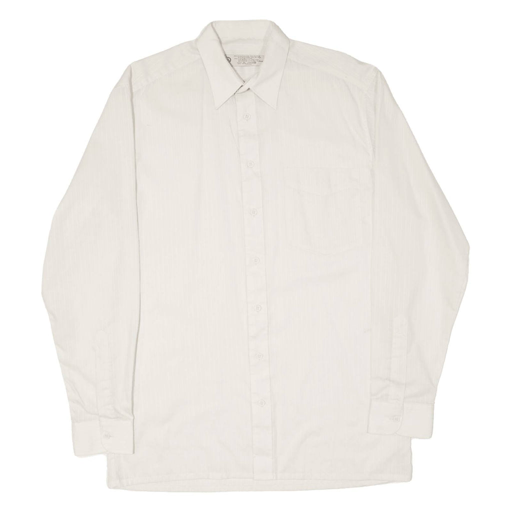C&A Mens Shirt Cream Striped Long Sleeve S