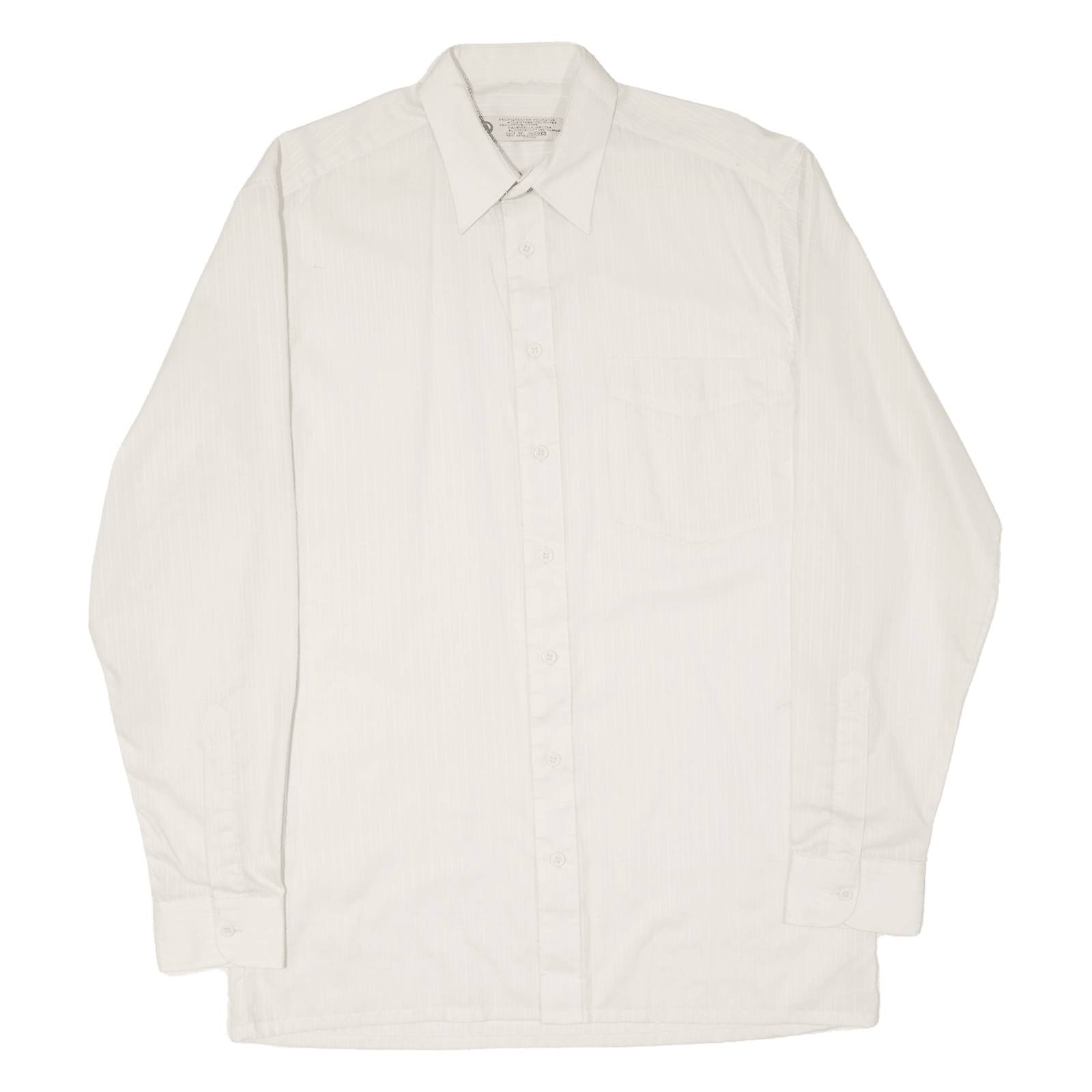 C&A Mens Shirt Cream Striped Long Sleeve S