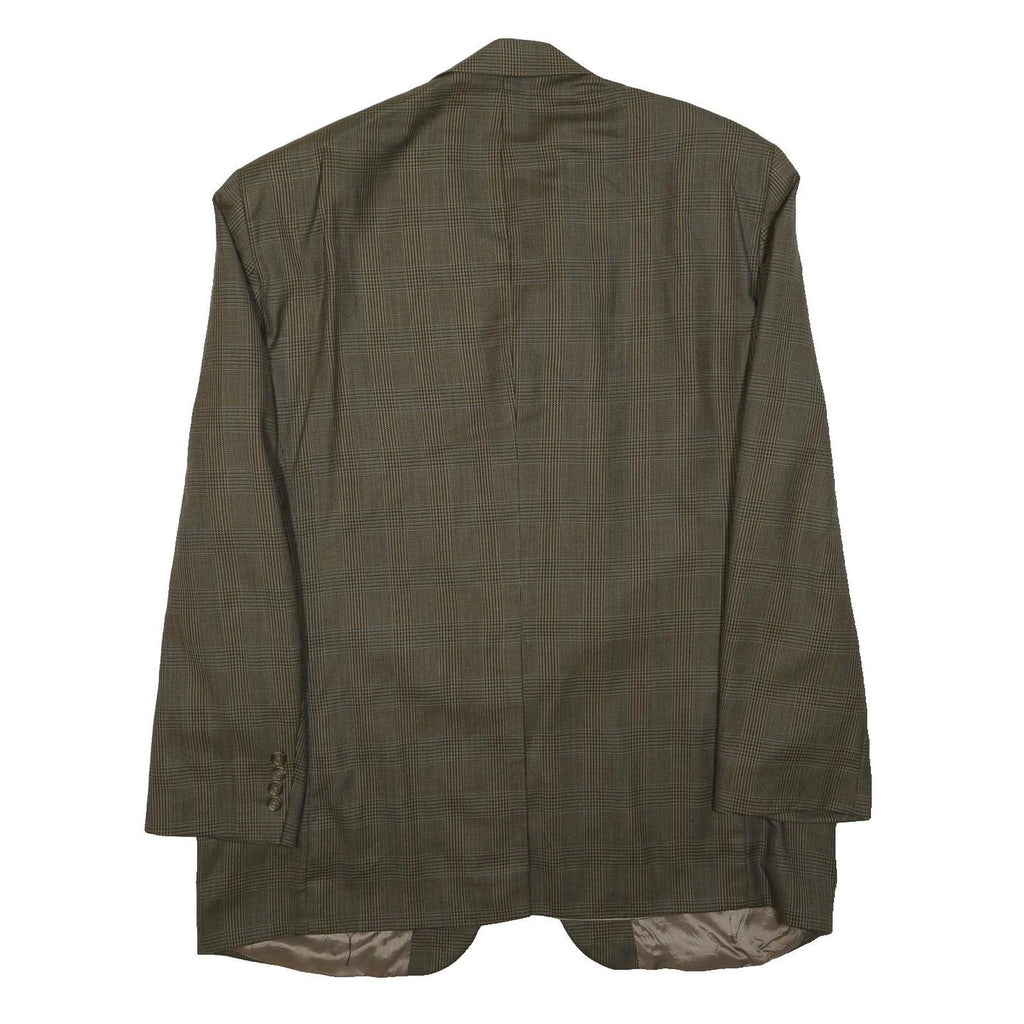 LAUREN RALPH LAUREN Mens Brown & Green Checked Wool Blazer Jacket XL Woven