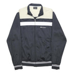 CHAMPION Mens Black & Cream Zip Jacket M Polyester Track Jacket Sportswear