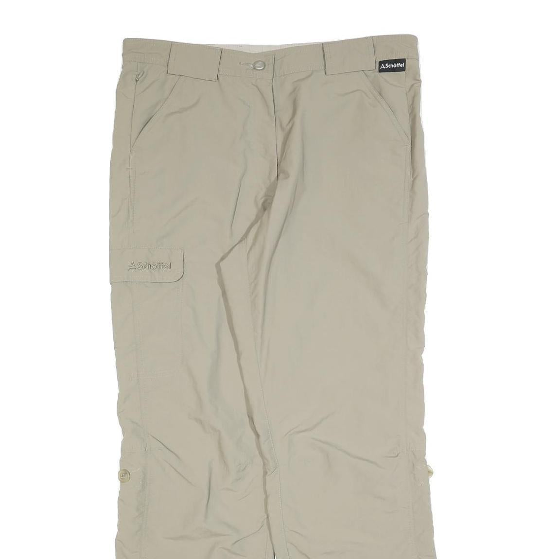 SCHOFFEL Womens Beige Regular Fit Zip Trousers W34 L32 Lightweight Outdoor