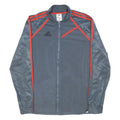 ADIDAS Mens Grey & Red Sports Zip Jacket L Polyester Blend Athletic Track Jacket