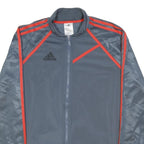 ADIDAS Mens Grey & Red Sports Zip Jacket L Polyester Blend Athletic Track Jacket