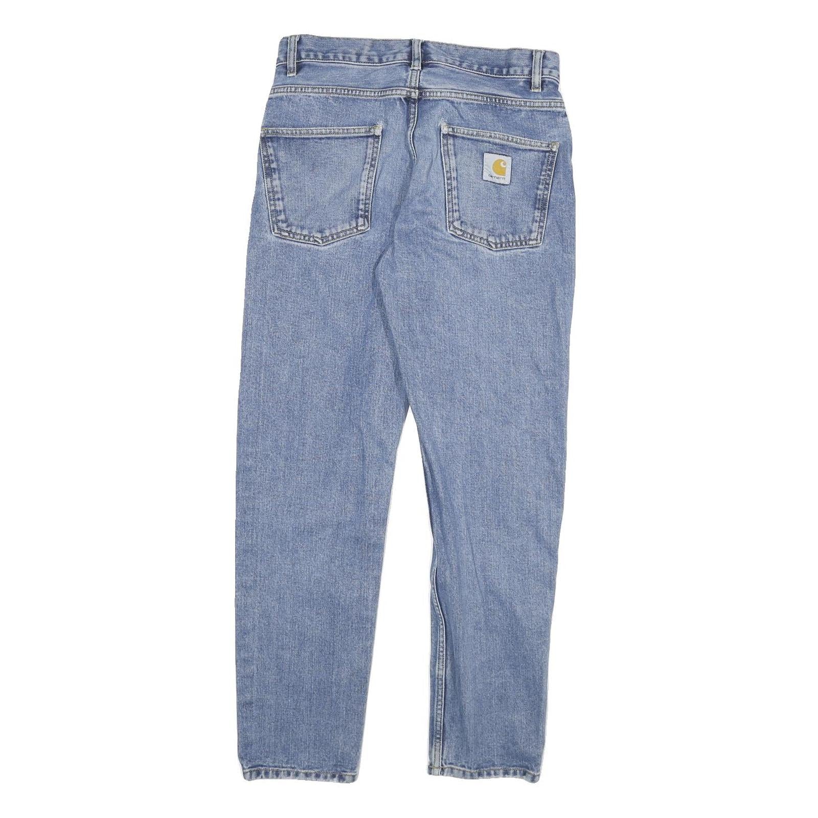 CARHARTT Womens Slim Blue Denim Jeans W28 L28 Cotton Blend Zip Casual Workwear