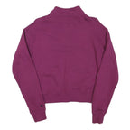 CHAMPION Womens Purple 1/4 Zip S Sweatshirt Logo Sleeve Zip Pullover