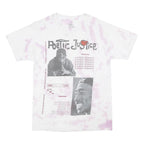 POETIC JUSTICE Mens White & Pink Graphic T-Shirt S Short Sleeve Crew Neck