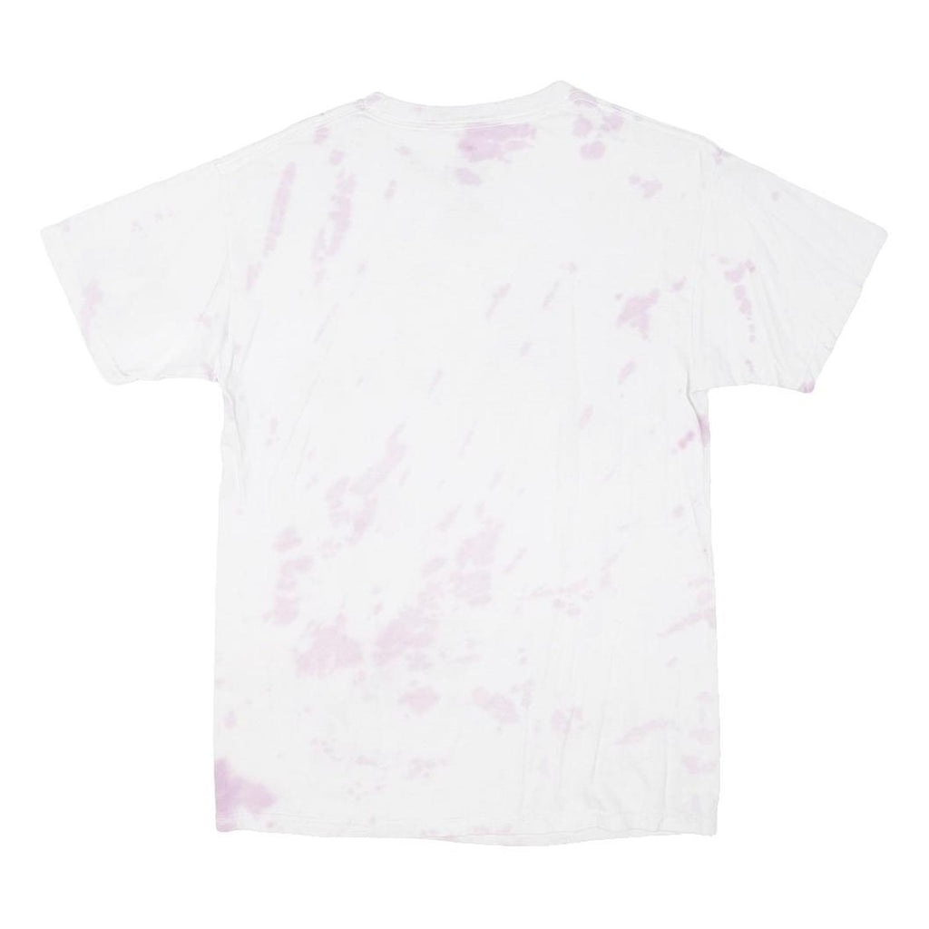 POETIC JUSTICE Mens White & Pink Graphic T-Shirt S Short Sleeve Crew Neck