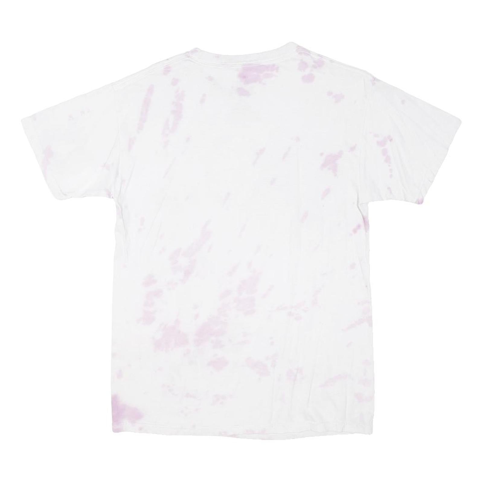 POETIC JUSTICE Mens White & Pink Graphic T-Shirt S Short Sleeve Crew Neck