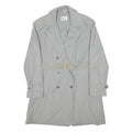 LASS Womens Grey Button Coat M Polyester Plain Classic Elegant Stylish